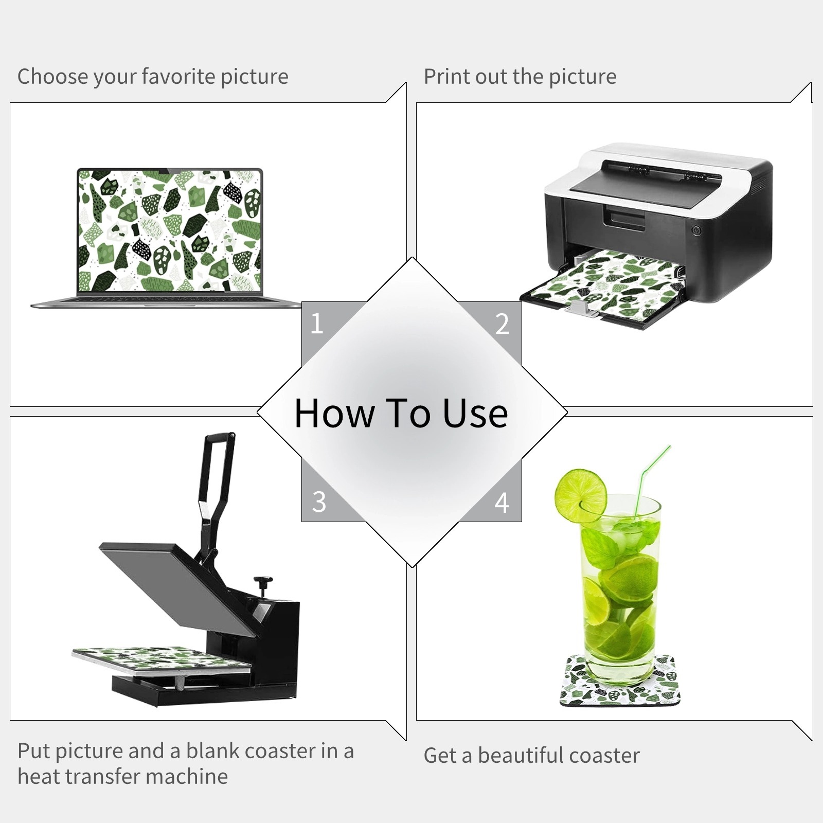 100 шт., сублимационные подста – обзор и цена Coaster Sublimation Blank